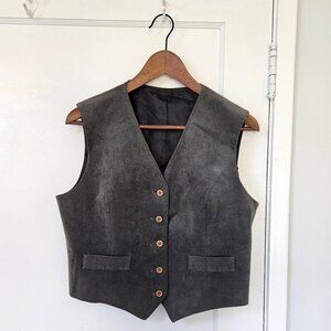 *Vintage* Faux-Suede Vest - Small/Medium - Grey